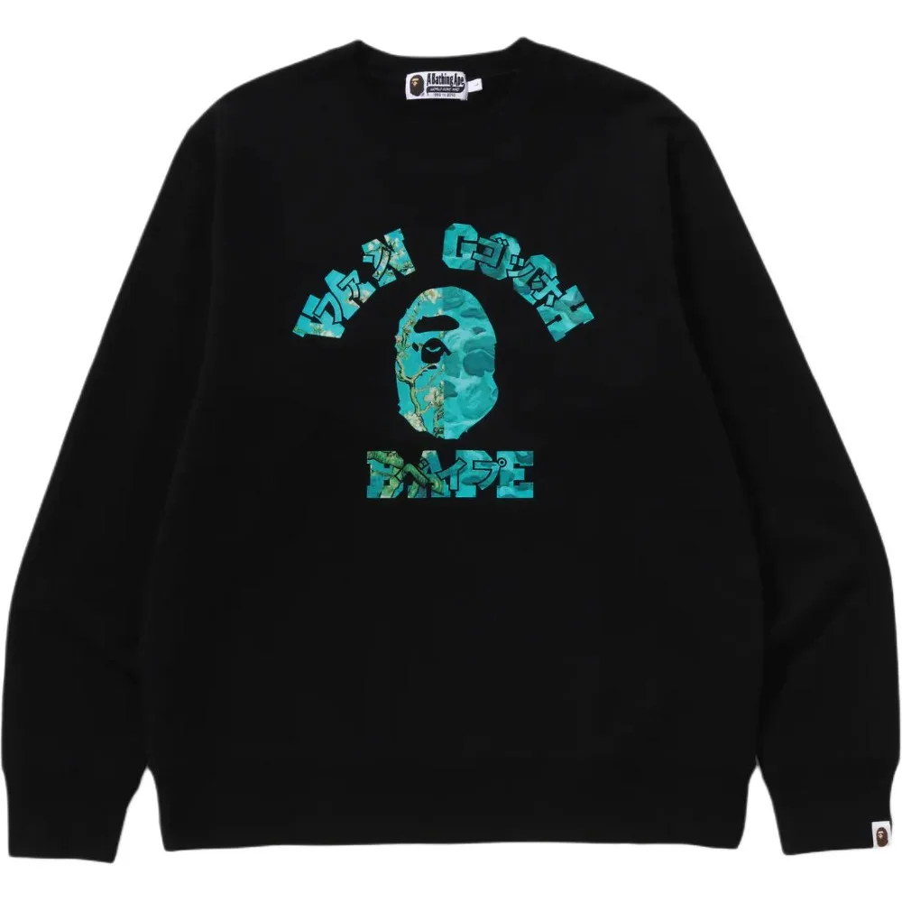 BAPE Ape Head Fall Winter New Crewneck Long Sleeve Top, Unisex Trendy Casual Couple Top