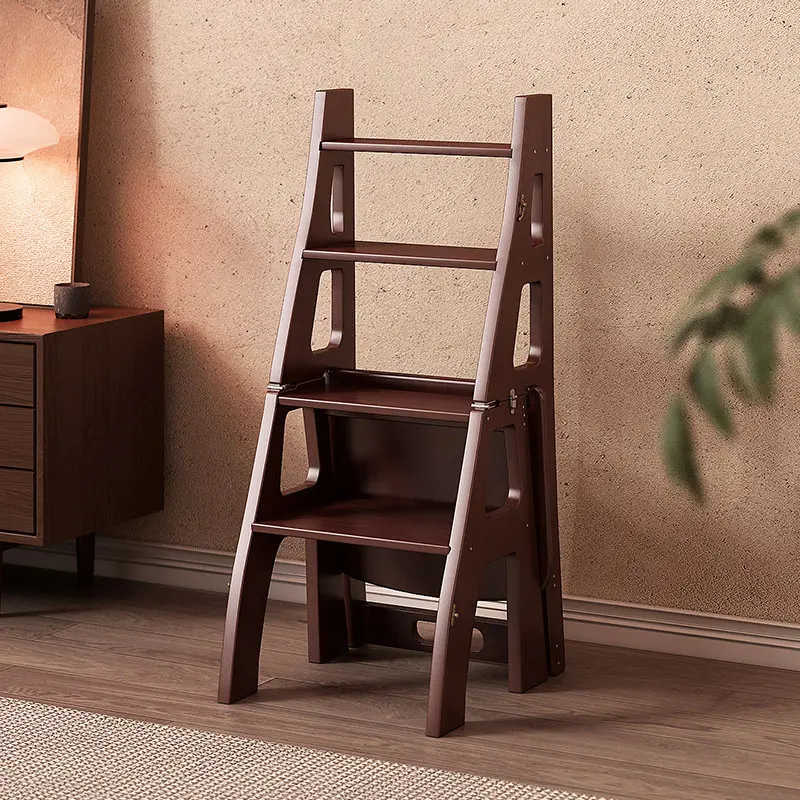 eb-steady Marchepied robuste et durable, pliable, double usage, échelle multifonctionnelle pour la maison, en bois, pour la cuisine et l'extérieur