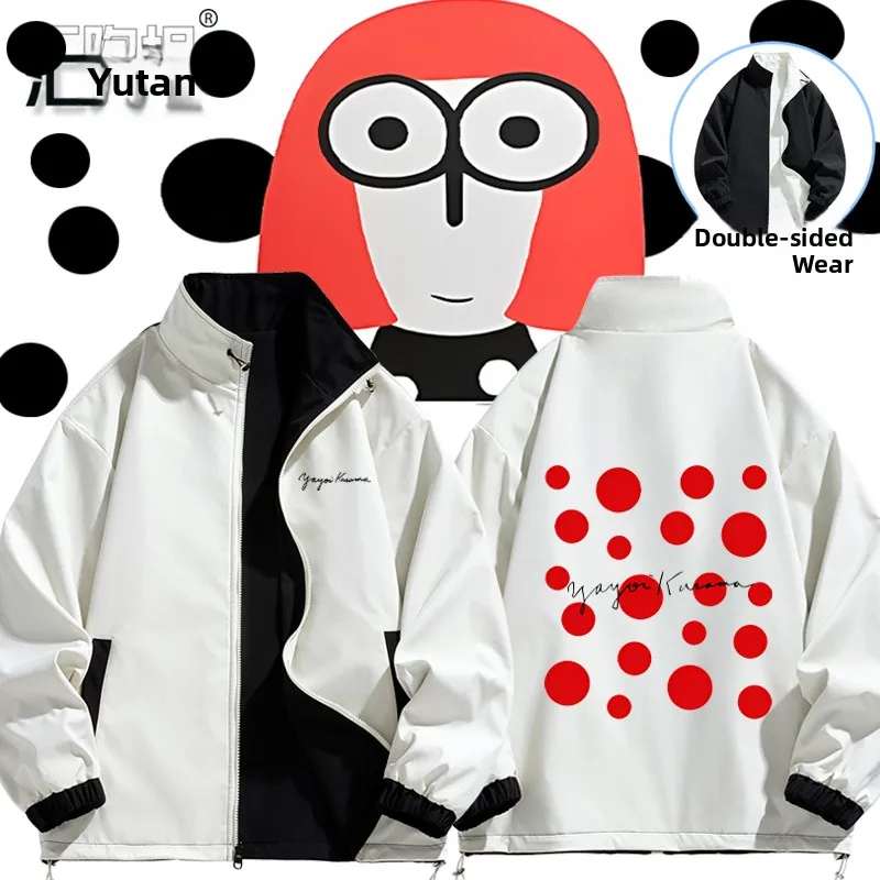 

t Nara Artistic Polka Dot Jaet Double Sided Wear ex Autumn Winter Clothes Artist Famous Painting Design Men's W...