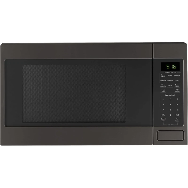 Microwave 1,150 Watts 8 Auto Cook Settings Countertop Essential Dorm or Apartment 1.6 Cubic Feet Black Stainless Steel Ovens