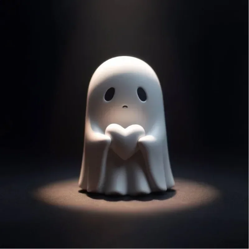 Middle Finger Cute Ghost Statue, Ghosts Small Scary Ghost Figurines, Halloween Home Decorations, Coffee Table Centerpieces Shelf