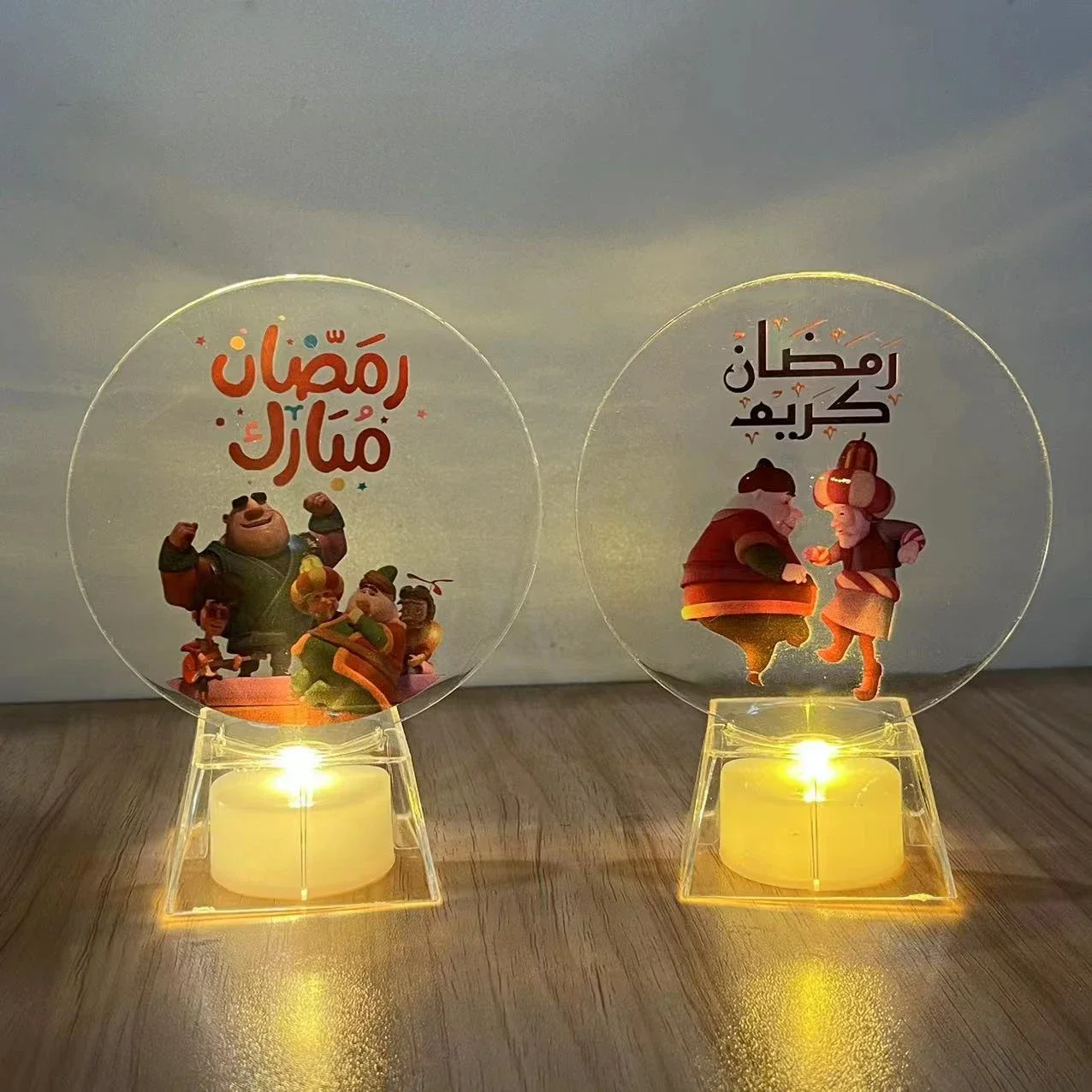 Eid Mubarak Mini LED Candle Night Light Battery Powered Muslim Ramadan Festival Lamp for Home Bedroom Wedding Party Decoration