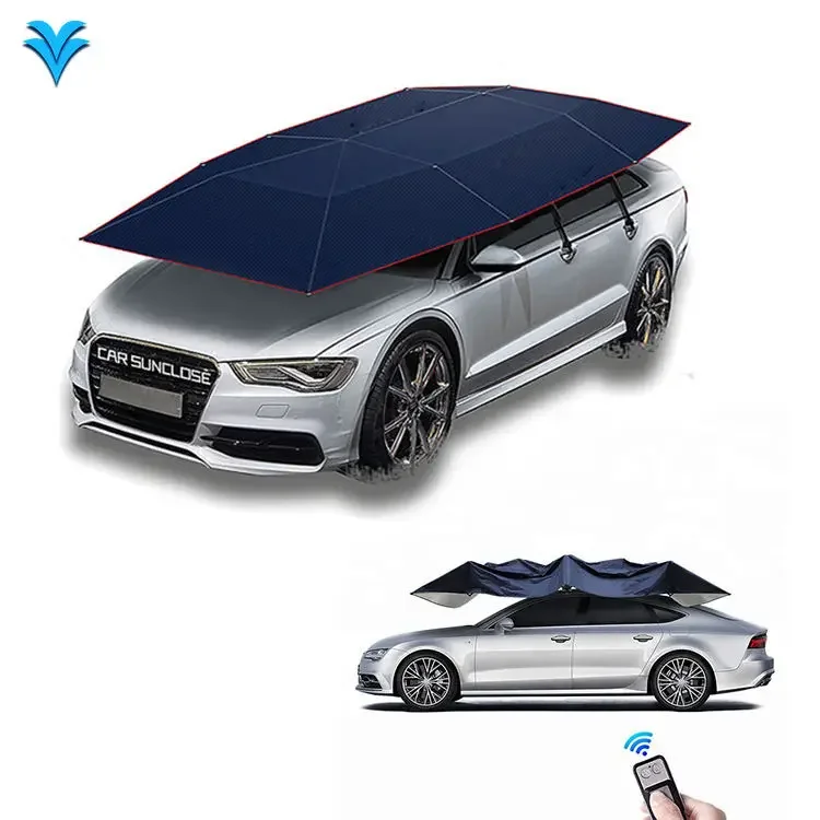 Fashion electric auto automat automated automatic sunshade roller smart car cover with remote control car umbrella for cars