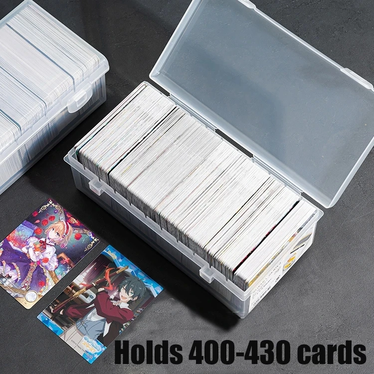 400+ Card Deck Box Organizer Box with Dividers Plastic Bead Case Storage Sorting Container for Board Game MTG/YGO/PKM TCG Yellow