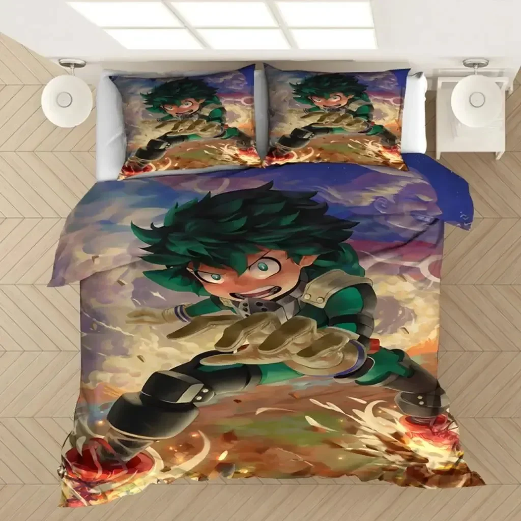 

My Hero Academia Bedding Set Printed Bed Set With Pillowcase Bed Duvet Cover Soft Queen King Size Bedclothes Home Luxury Boys
