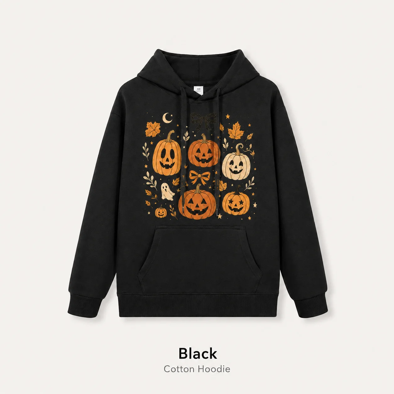 Women Cute Fall Halloween Hoodie Sweatshirt Jack‑O‑Lantern Pumpkin Ghost Maple Leaf Print Sweater Pullover Spooky‑Season Hooded