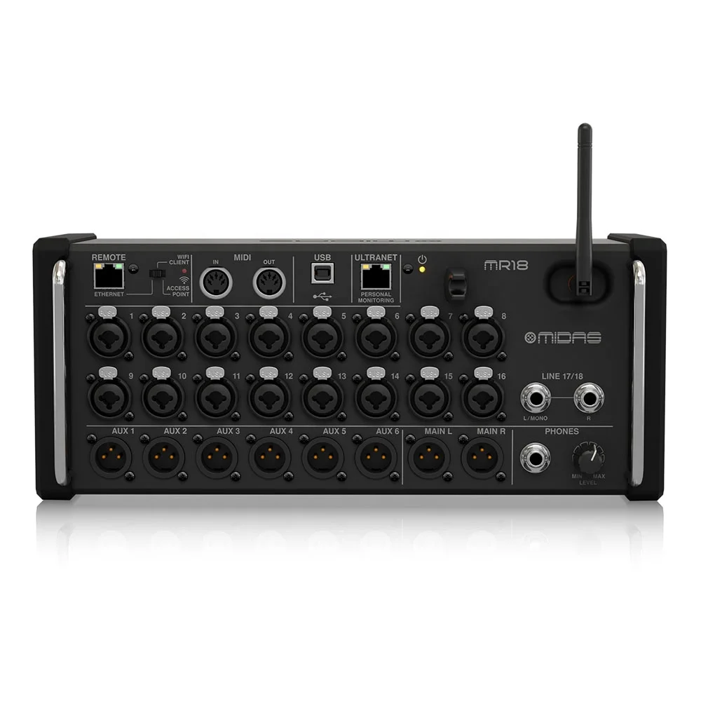 Midas MR18 Digital Mixer 18-Channel Rack Type Outdoor Indoor Pa Sound System Audio Digital Console