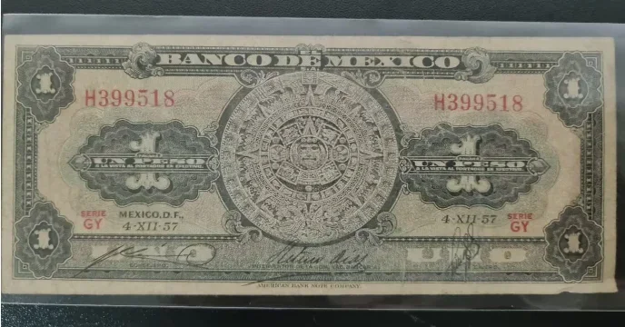 1961-1970 المكسيك 1 بيزو الملاحظات الأصلية G UNC (مقتنيات Fuera De use Ahora)