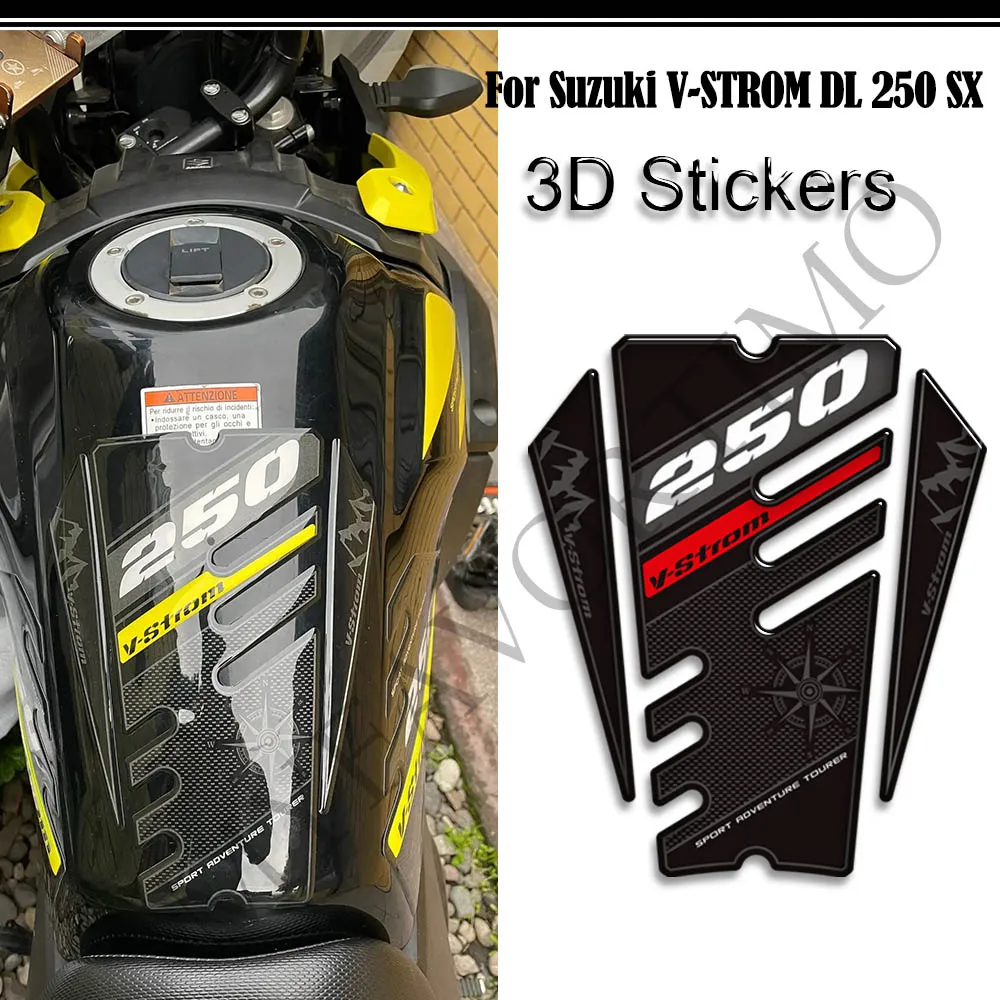 For Suzuki V-STROM VSTROM V STROM DL 250SX 250 SX Adventure Motorcycle Tank Pad Grips Gas Fuel Oil Kit Knee Protector Stickers