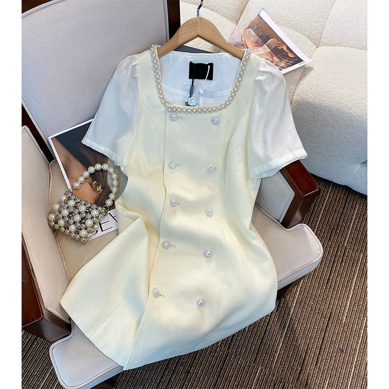 

Ele Ladylike Square Ne Dr 2023, новая летняя высококачественная юбка небольшого размера, женская однобортная высокая юбка Maturi...