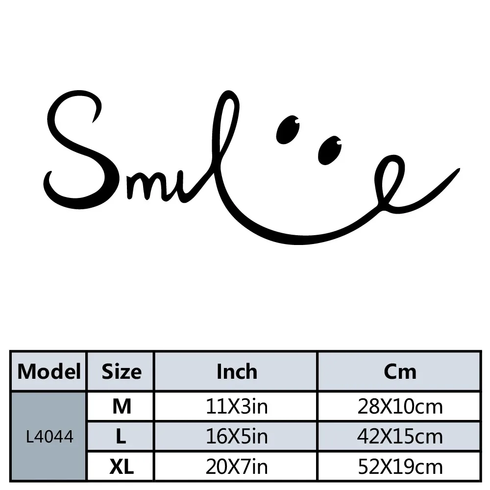 Smile Lettering Smile Face Mirror Sticker Removable Decal Bathroom Mirror Glass Home Wall Decor