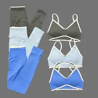 Conjunto Deportivo de Yoga sin Costuras para Mujer HISTELLO de 2 Piezas, Leggings Ignite Sculpt Scrunch, Sujetador Deportivo con Tirantes, Ropa Deportiva para Gimnasio