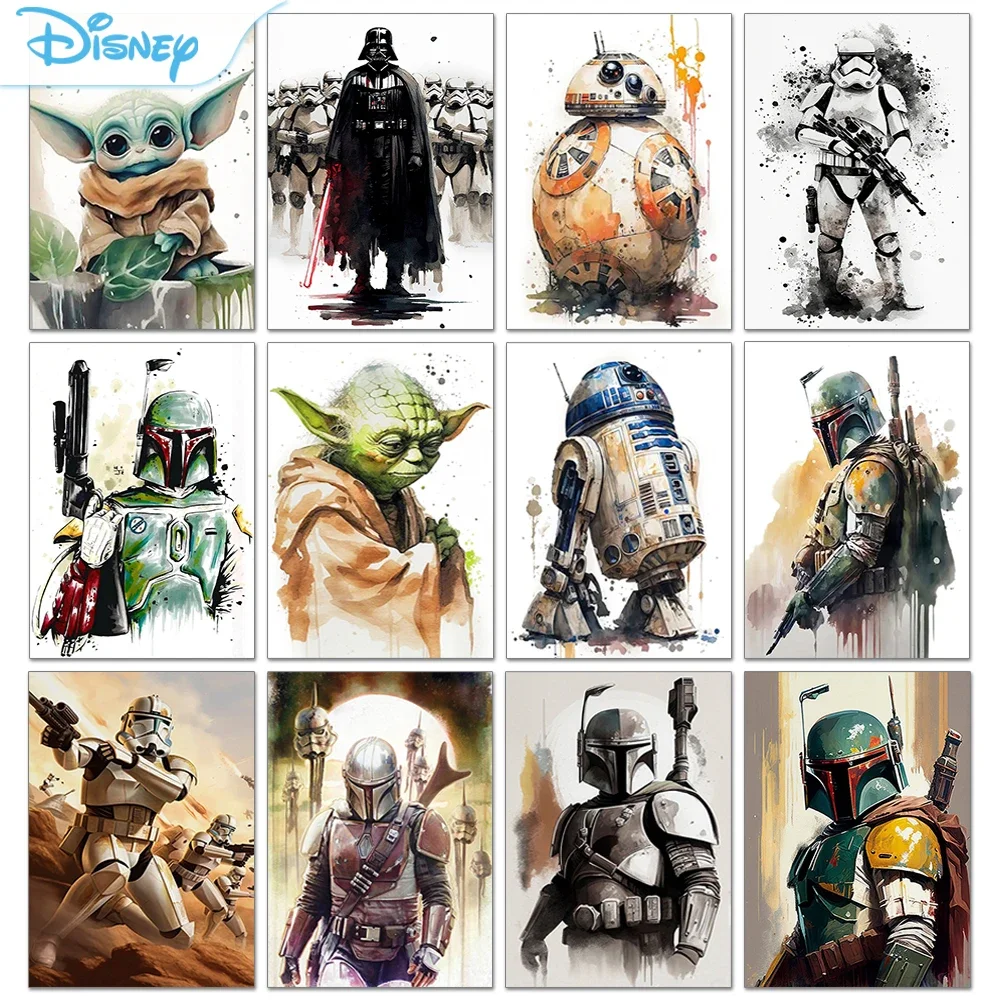 Disney Star Wars 5D Diamond Painting Yoda Full Drill Art DIY Mandalorian Mosaic Kit New Arrivals Wall Sticker Home Decor