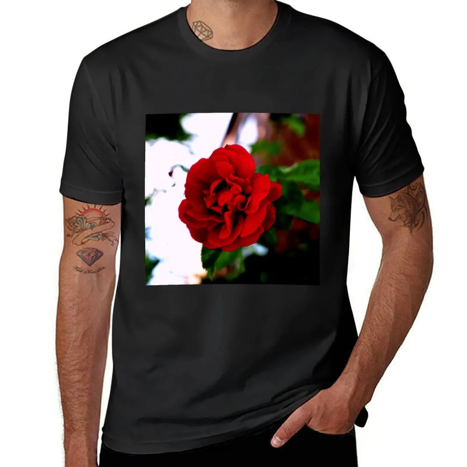 FLOWER SERIES 1 Scarlet Delight Floating Rose Greetings T-Shirt blacks Blouse Short sleeve tee t shirts for men pack