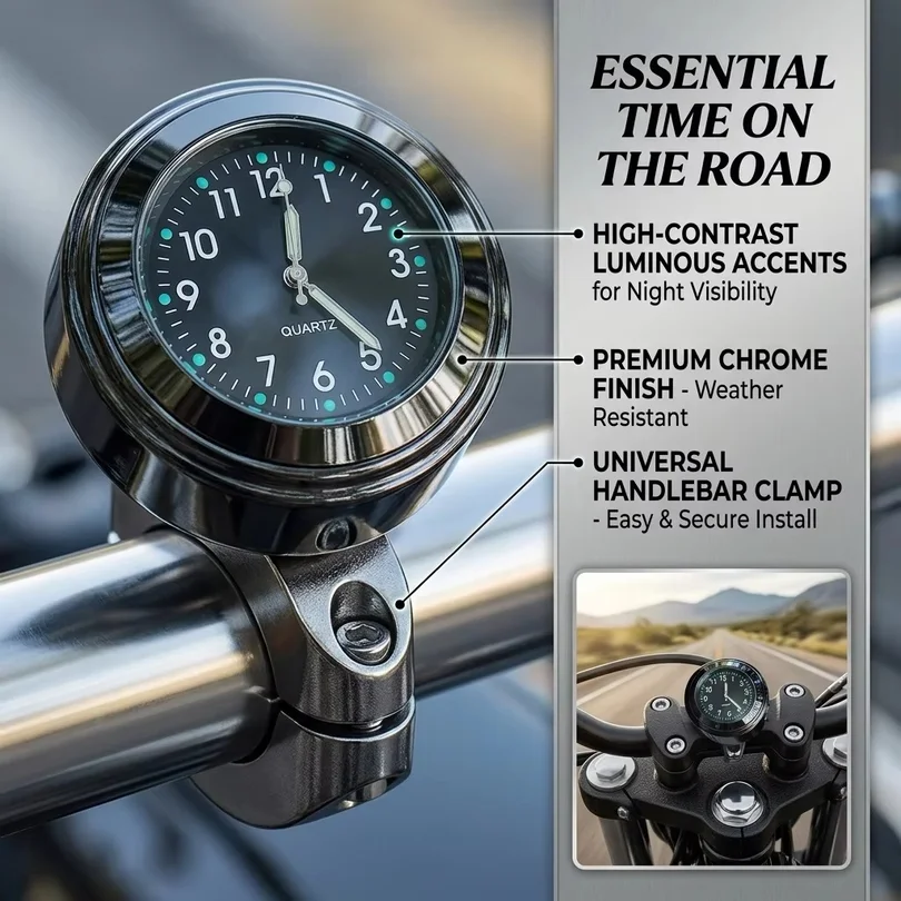 Waterproof Motorcycle Time Clock Timetable for Mountain Bike Electric Bike - Accurate Timing Schedule Organizer