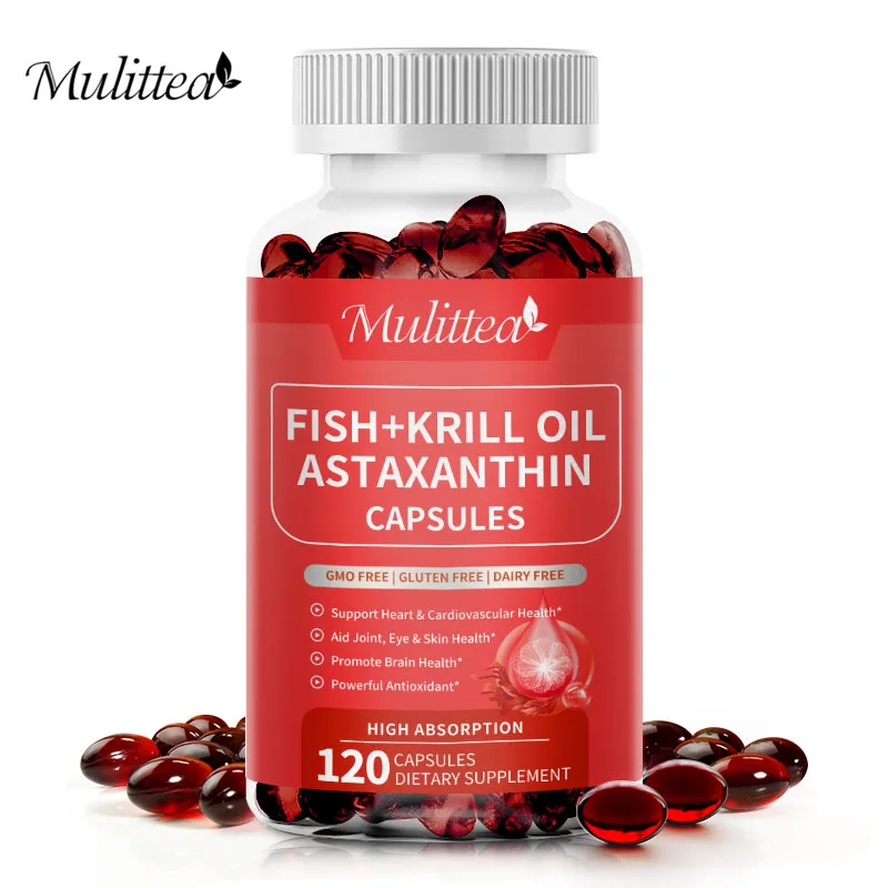 

Mulittea Astaxanthin Supplement with Fish Oil for Antioxidant and Immune-enhancing Joint & Skin Health Accelerates Metabolism