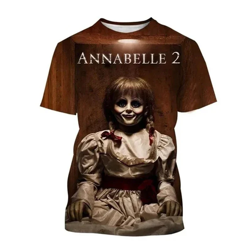 Summer Annabelle 3D Print T-Shirts Streetwear Horror Men Women Fashion Oversized Short Sleeve T Shirt Kids Tees Tops Clothing - Image 2