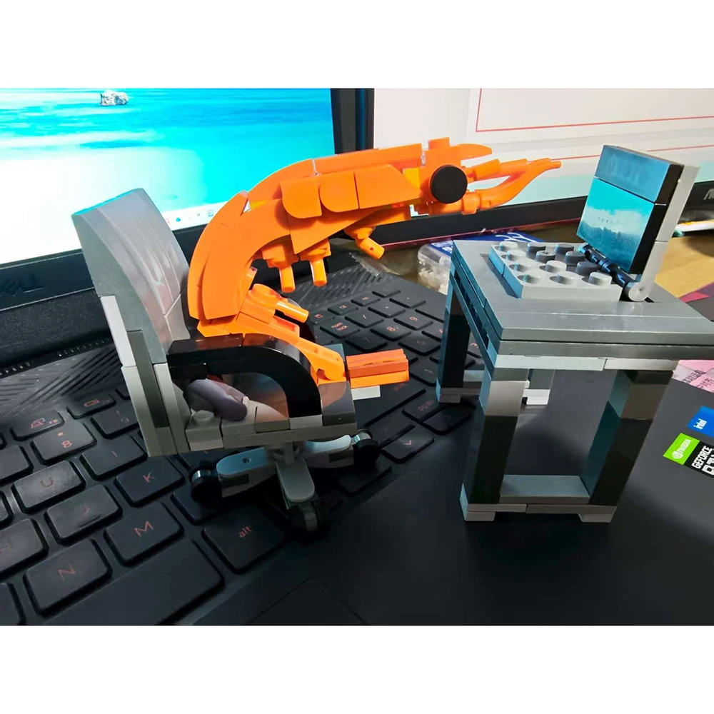 

Popular online celebrity funny shrimp children puzzle moc building block toy