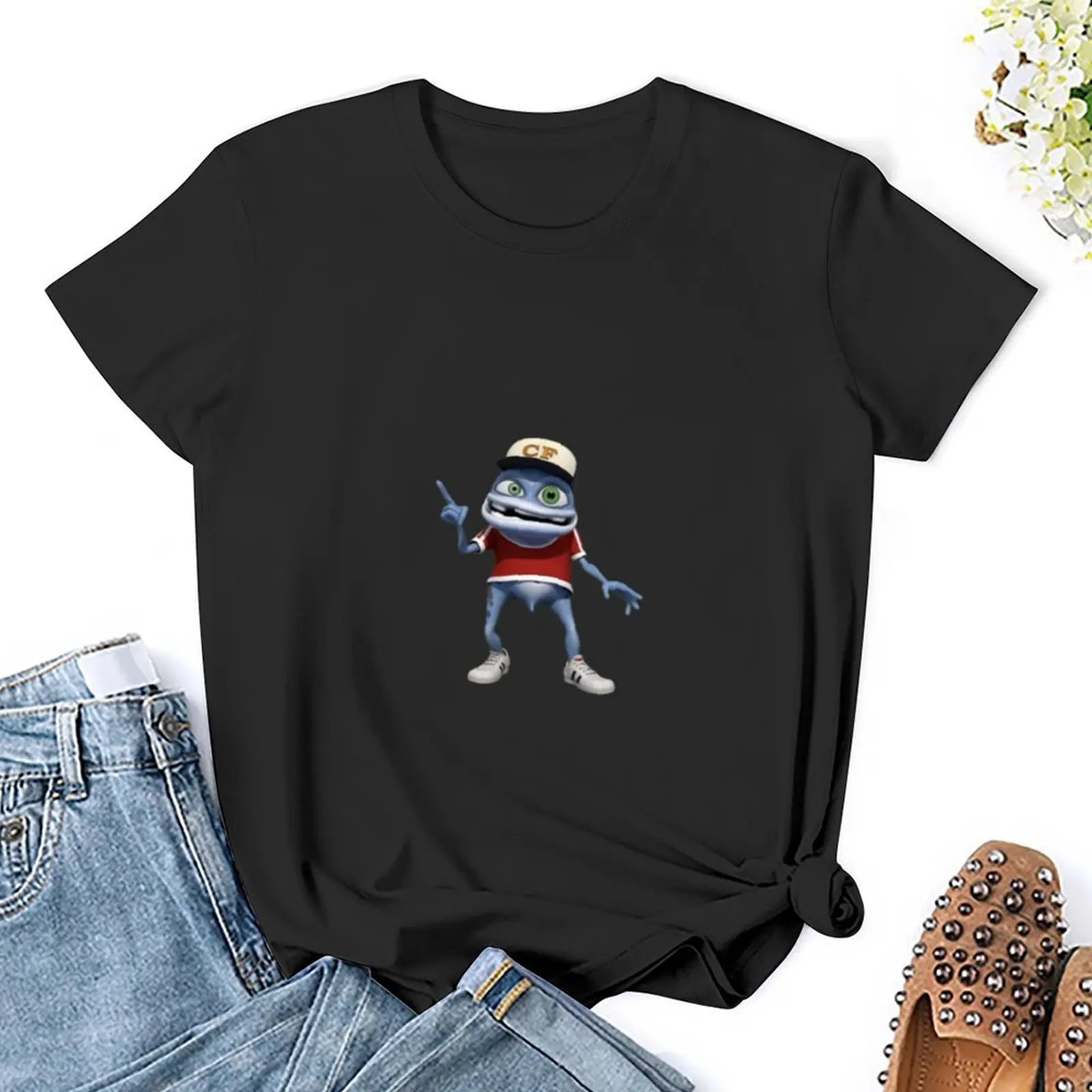 Crazy Frog T-Shirt plus size tops Short sleeve tee tees lady clothes Woman T-shirts