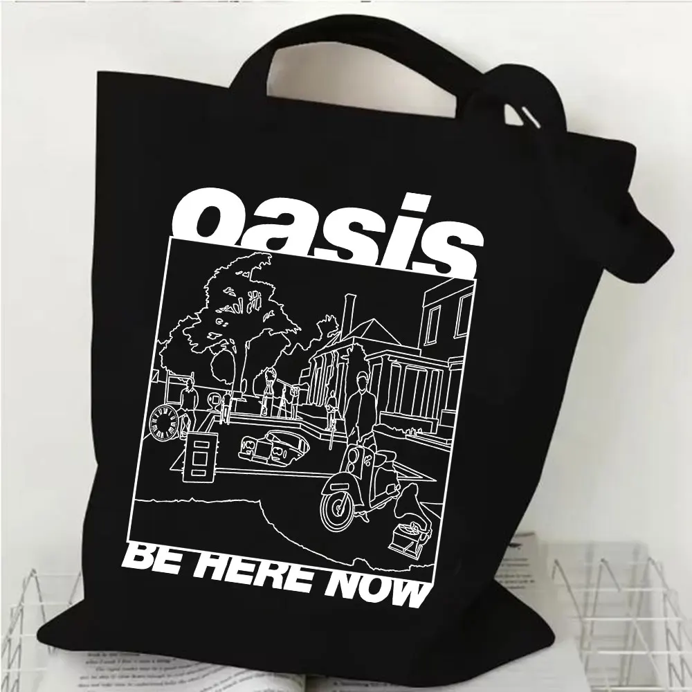 Oasis Reunion Tour 2025, Einkaufstasche für Mädchen, Hiphop, Oasis Live 25, Canvas-Shopper-Tragetaschen für Fans, Geschenk