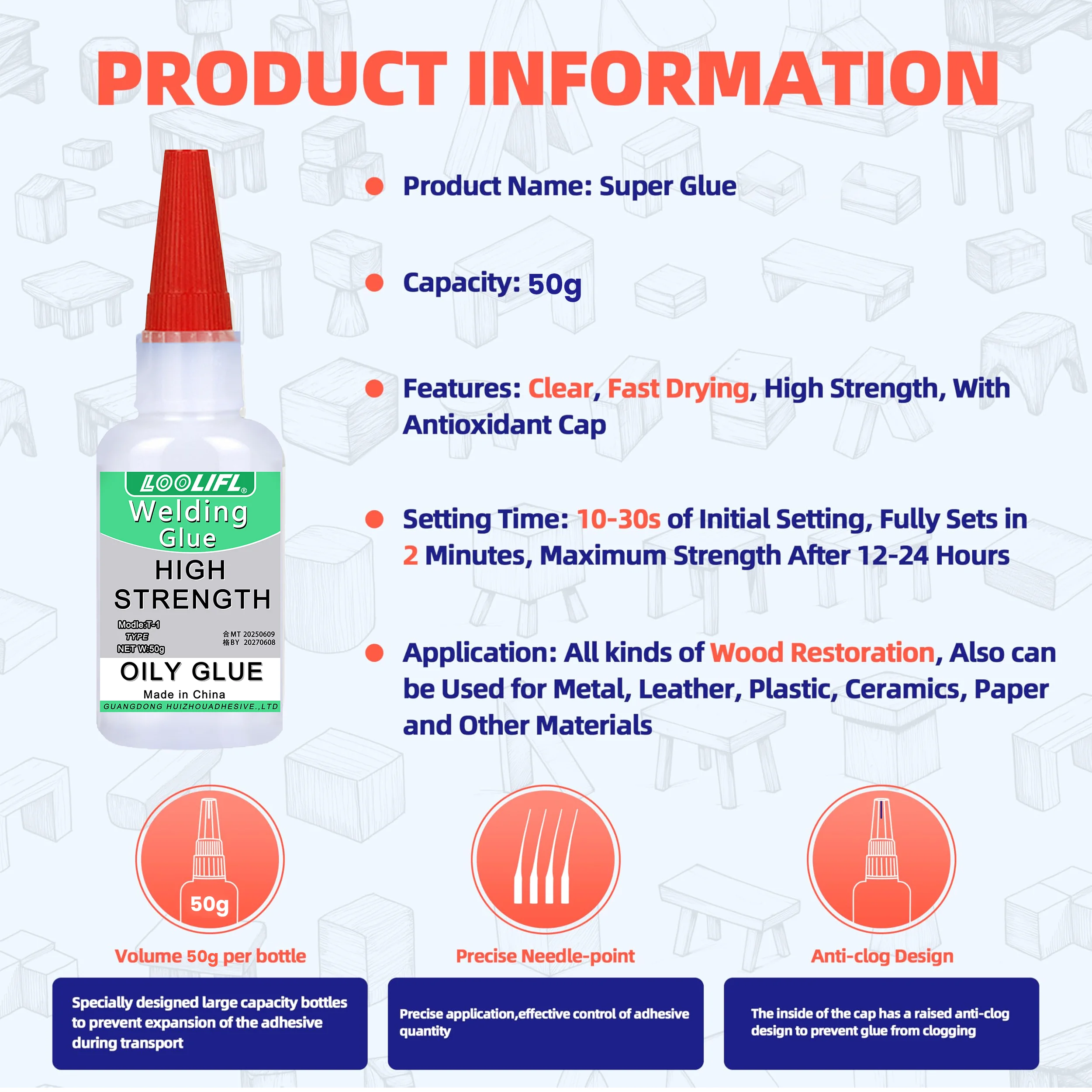 Starker Kleber, magischer Kleber, transparenter und geruchloser wasserfester Kleber, geeignet zum Binden von Bürokleber verschiedener Materialien.