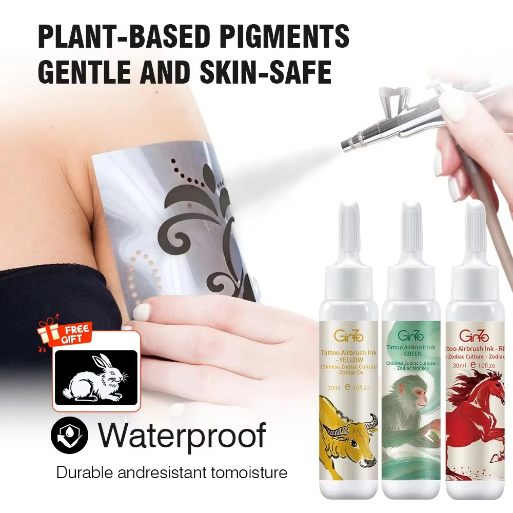 

HOT SALE Waterproof Temporary Tattoo Ink Airbrush Body Art Paint for Beginners Long-Lasting Non-Toxic Halloween Body Painting