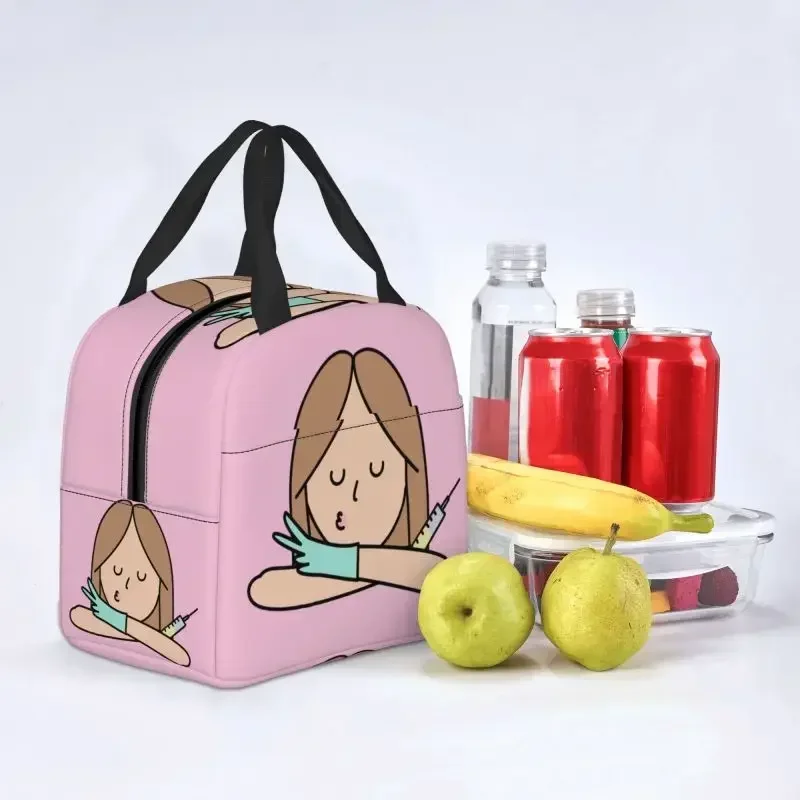 Sac à lunch isotherme avec impression personnalisée pour enfants, glacière thermique, sacs fourre-tout pour pique-nique, médecin et infirmière, Enfermera en puros