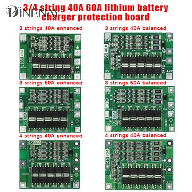 

3 String 4 String 40A 60A Li-ion Lithium Battery Charger Protection Board Module Charger Protection Board Enhanced Version