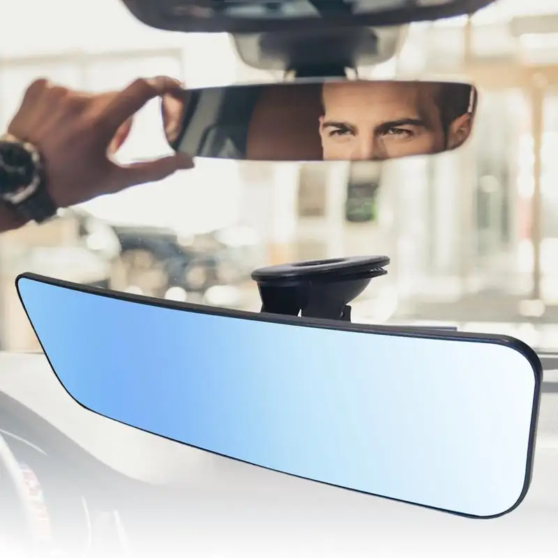 

Car Wide-angle Rearview Mirror With Suction Cup Universal Anti-glare Curved Reversing Mirror For Safety Driving