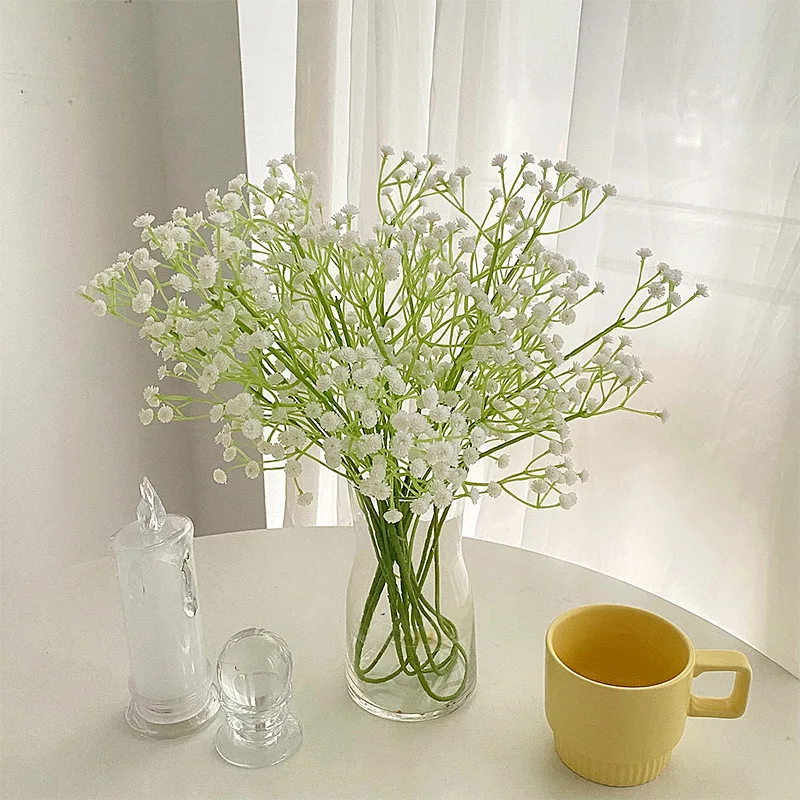 

10Pcs Simulation Baby's Breath Flowers Plastic Gypsophila Fake Flowers Birthday Party Gift Valentine's Day Bouquet Wedding Decor