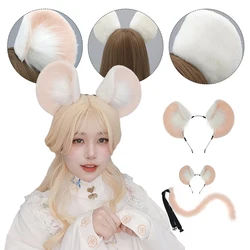 Peludo Animal Besta Orelhas Headband, Anime Cabelo Hoop, Lolita JK Mouse Plush Cosplay, Headwear Acessórios, Kc, Bonito