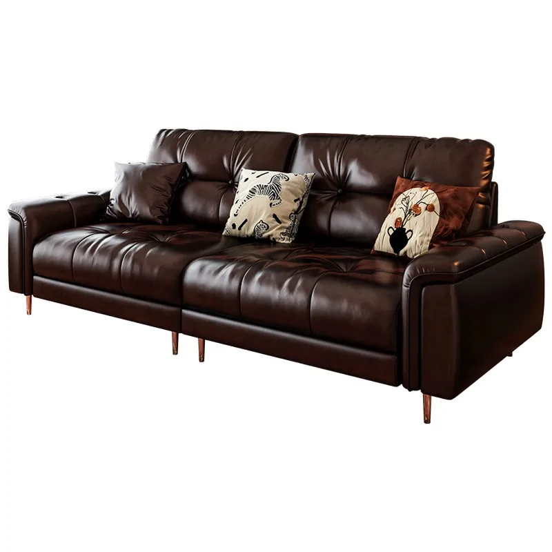 Medieval Nebula Sofa, Oil Wax Leather Sofa