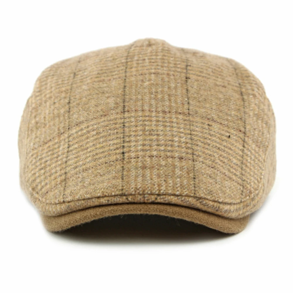 HT4934 رجل القبعات النساء جديد الخريف الشتاء الصوف قبعة البيريه منقوشة الفنان الرسام قبعة قابل للتعديل اللبلاب قبعة مسطحة الذكور الإناث قبعة البيريه