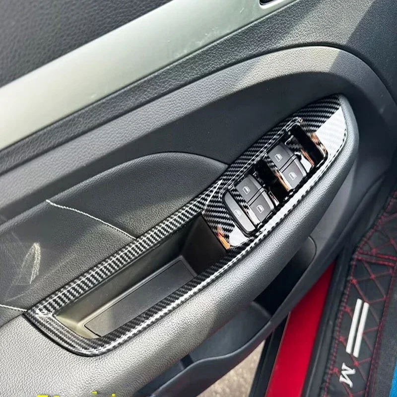 

LHD RHD For MG ZS 2017-2024 ABS carbonfiber Interior Door Window Lift Control Switch Panel Trim Buttons Cover Car Accessories