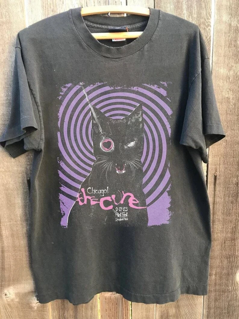 

Летняя женская футболка 2026 в стиле ретро The Cure, хлопковая, дышащая, с коротким рукавом, уличная одежда, оверсайз, свободный крой, повседневная