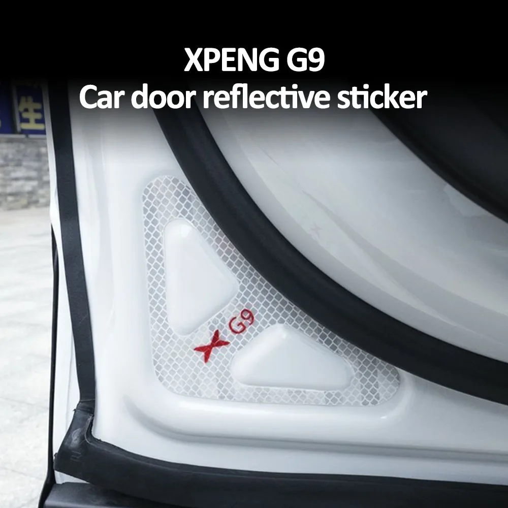 

For Xpeng G9 2024 Car Door Reflective Warning Stickers Personalized And Creative Night Light Decoration Automotive Accessories