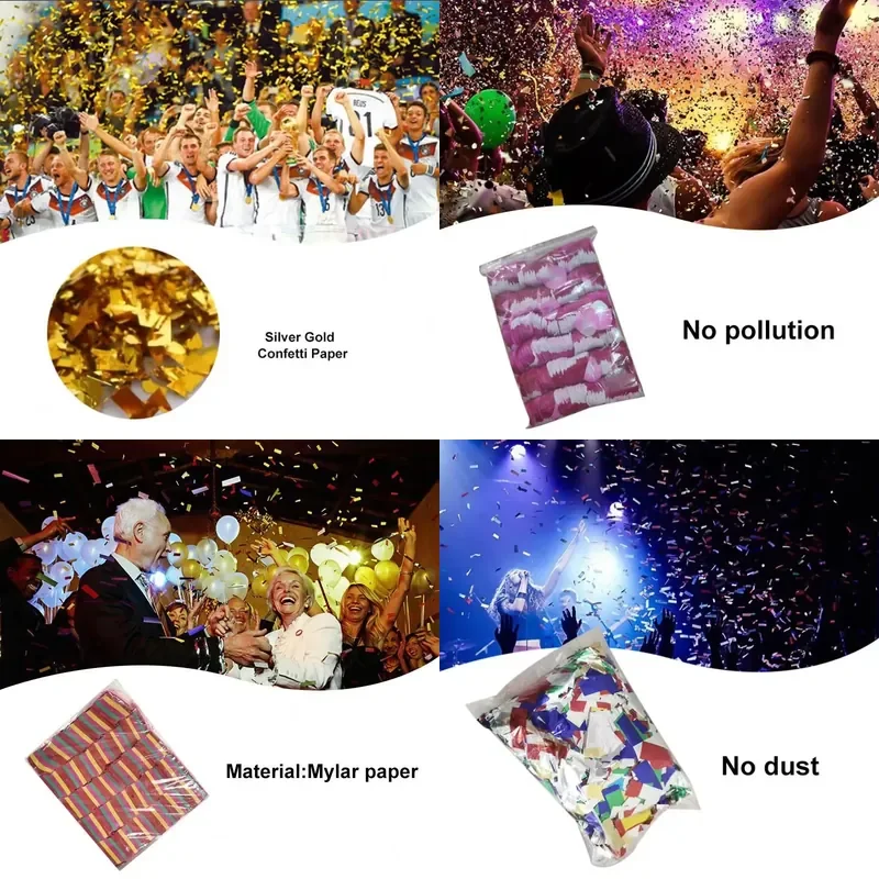 

Football Matches Special Grace Silver Gold Confetti Paper Metallic Confetti Cannon Paper