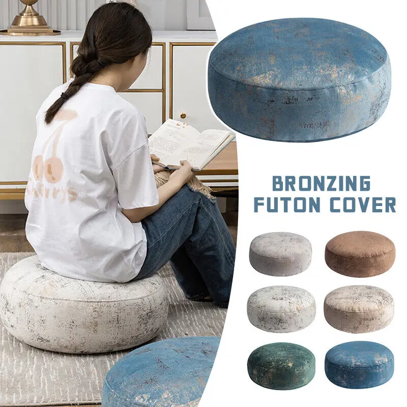 Unstuffed Round Floor Seat Cushion Cover Pouf Futon Cover DIY Handmade Footstool Chair Seat Cushion cover No Filling