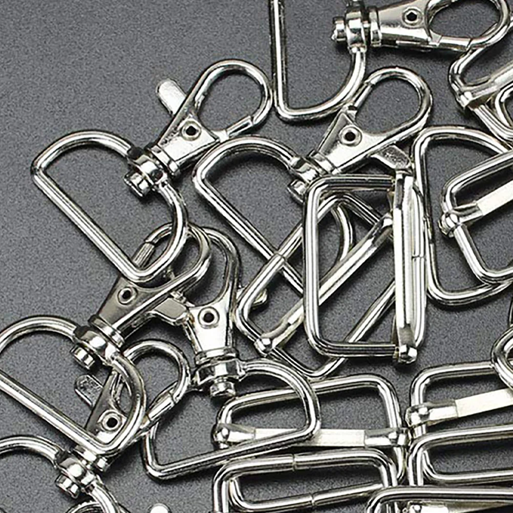 

24Pcs Metal Keychain Snap Hooks Swivel Clasp Adjustable D Ring Buckles Rectangular Buckle Hardware for Bags Backpacks Lanyards