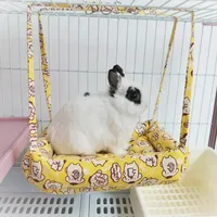 Cute Pet Rabbit Hammock Cotton Hamster Mouse Hanging Bed Mat for Small Pet Hamster Warm Sleep Nests Hanging Hammock Bed 햄스터케이지