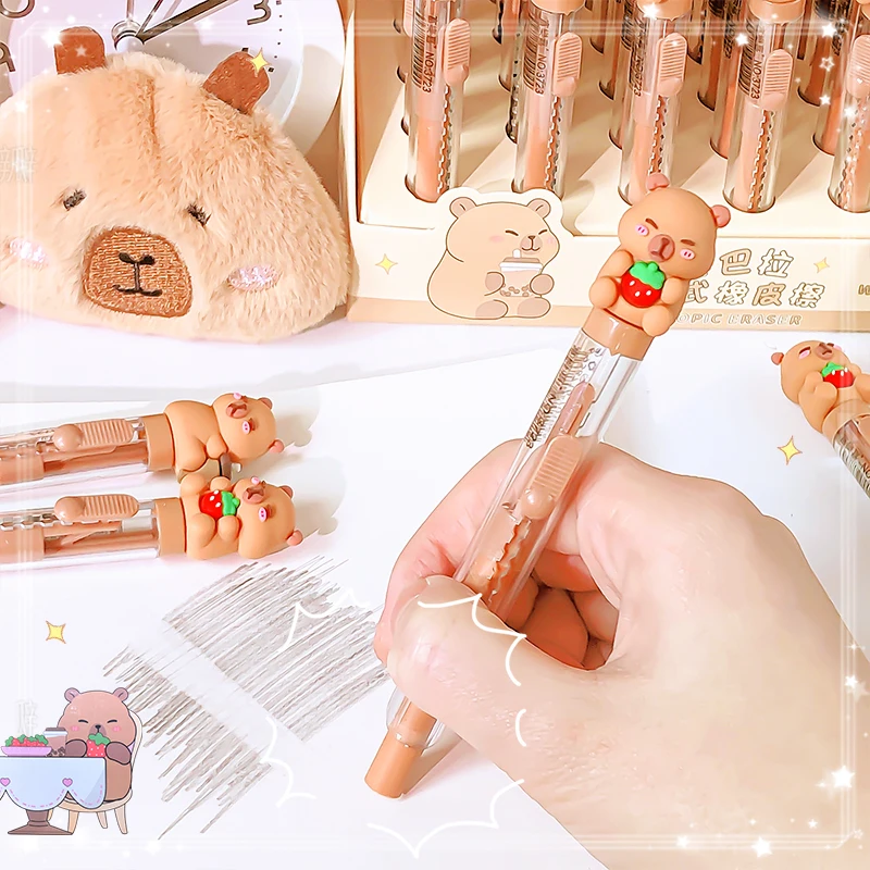 Kawaii Stationery items Aesthetic stationery supplies back to school acsesories Capybara Eraser drawing rubber