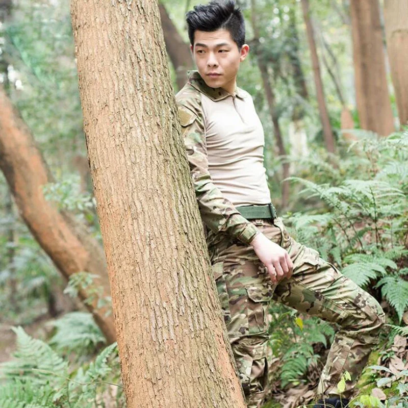 

Men Tactical Shirt + Pants Airsoft Gen3 Combat Uniform Camouflage Ghillie Suit Multicam ACU Camo Hunting Clothes