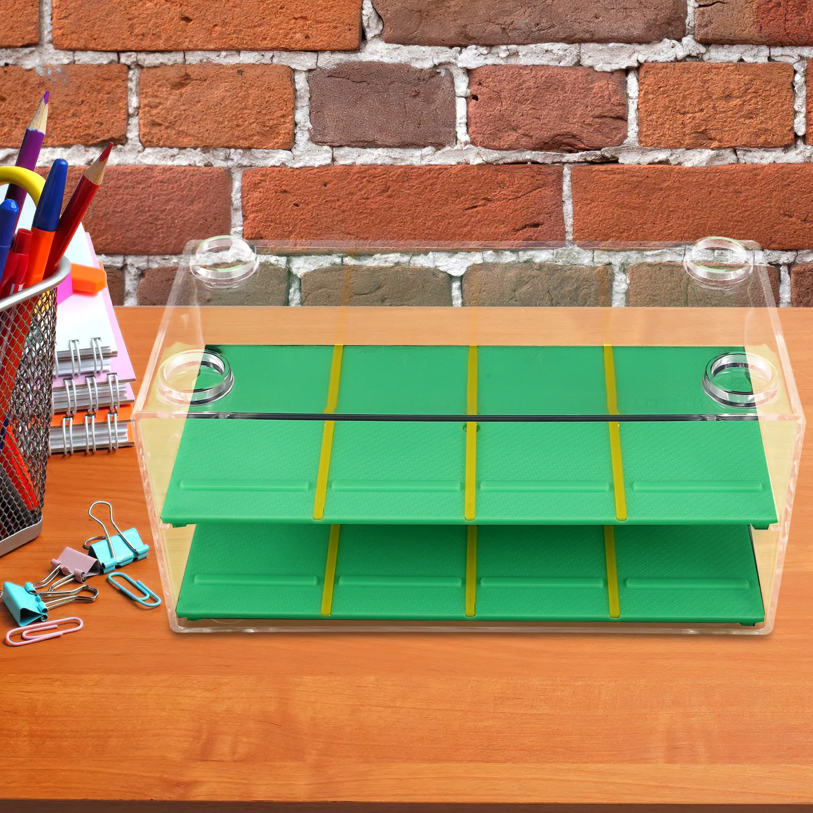 

Прозрачный пластиковый демонстрационный бокс для моделей автомобилей 1:64, двухуровневый прозрачный контейнер для хранения машинок, шкаф для дома и офиса