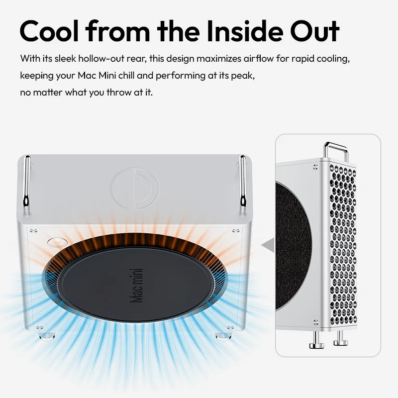 Ulanzi QT01 Mac Мини-чехол из алюминиевого сплава для Mac Mini M4/M4 Pro Оптимизированное рассеивание тепла DIY MAC Мини-подставка Магнитная настройка
