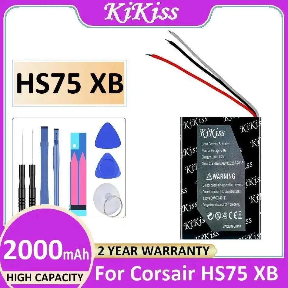 

Earphone Battery For Corsair HS75 XB 2000Mah Reliable Power Supply