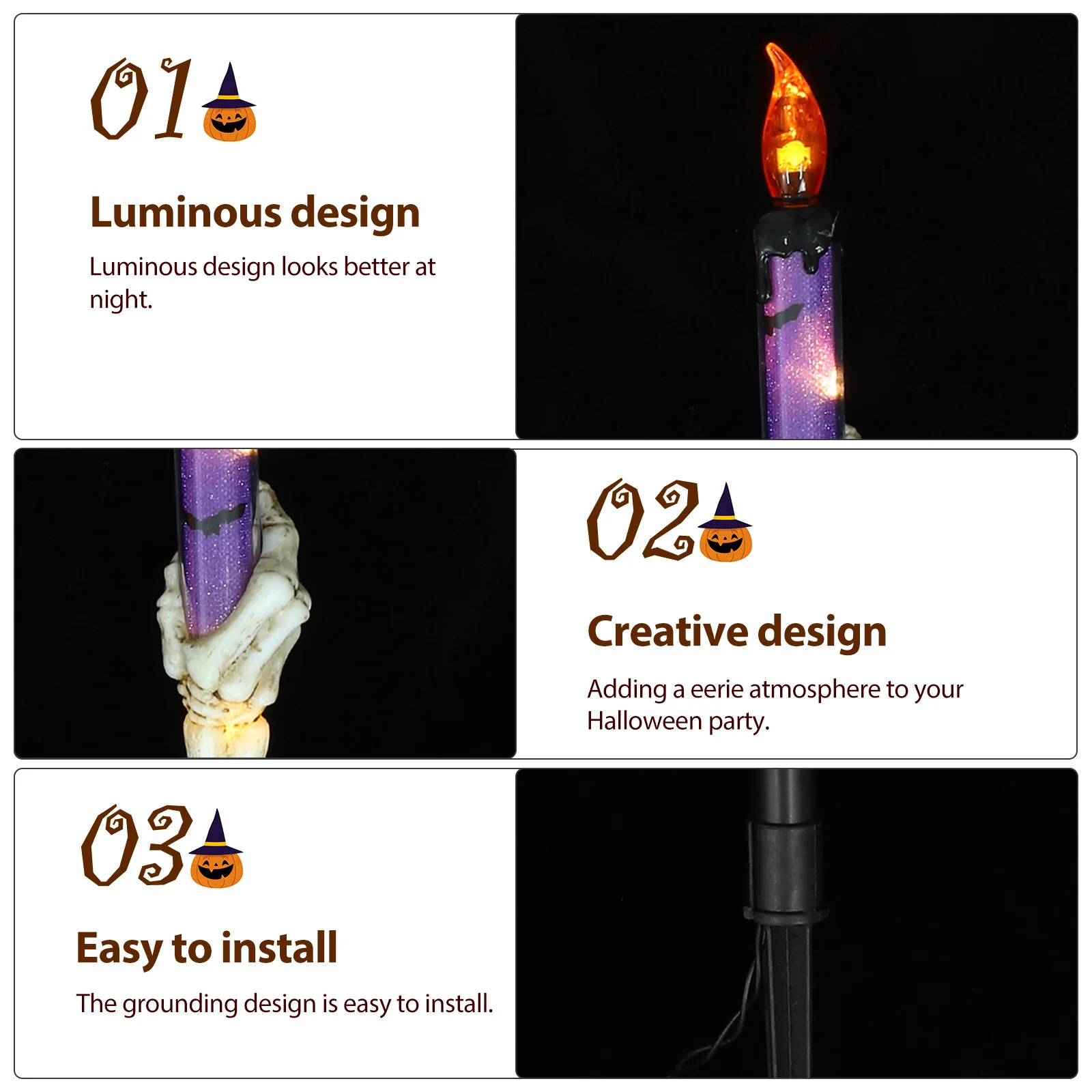 

1Set Halloween Hand Light Ghost Hand Garden Stake Lamp Outdoor Yard Pathway Decoration Halloween Garden Lights
