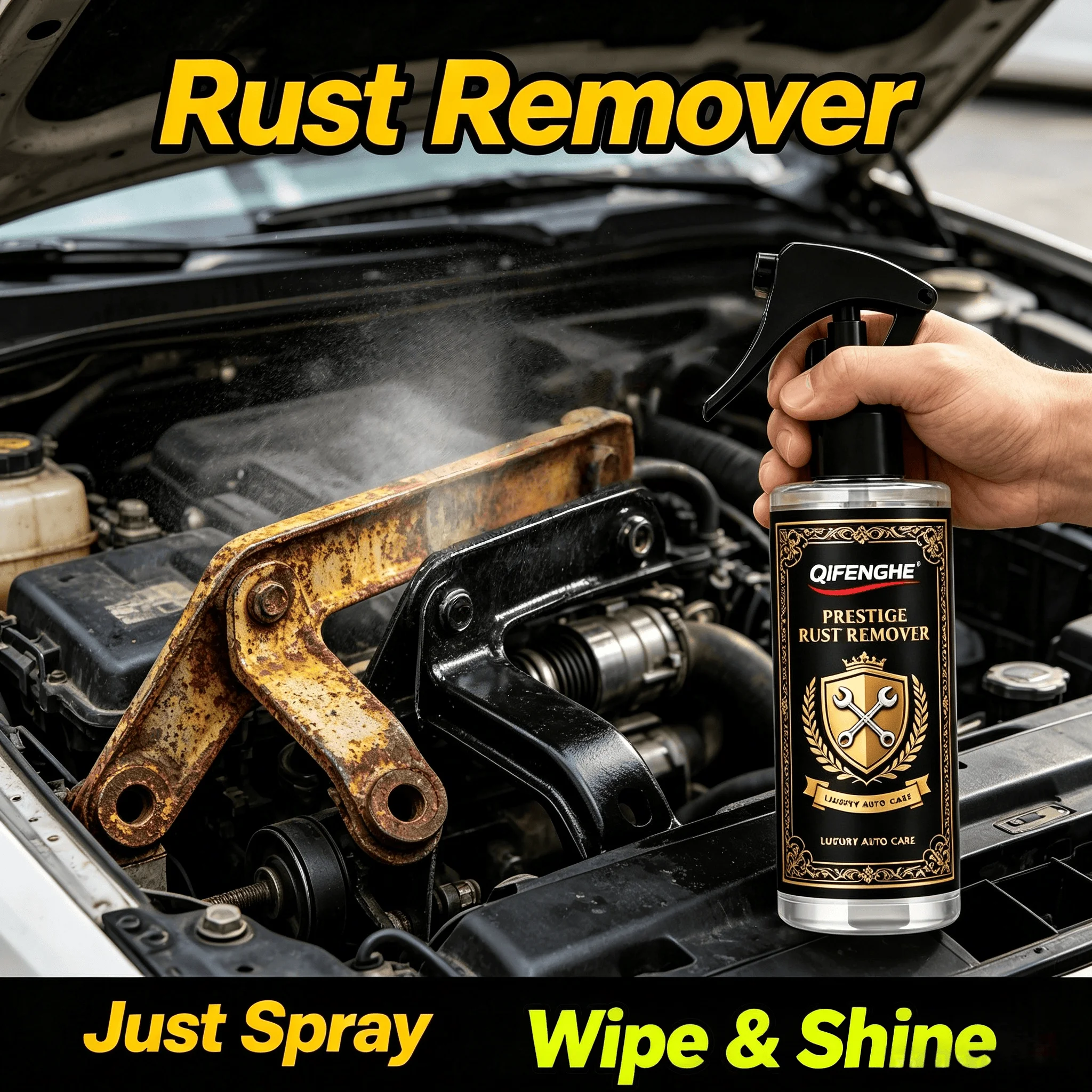 Spray Multiusos para Eliminar el Óxido, 100 ml, Limpiador de Metales Anticorrosión para Ruedas de Coche, Pernos, Restaura el Brillo