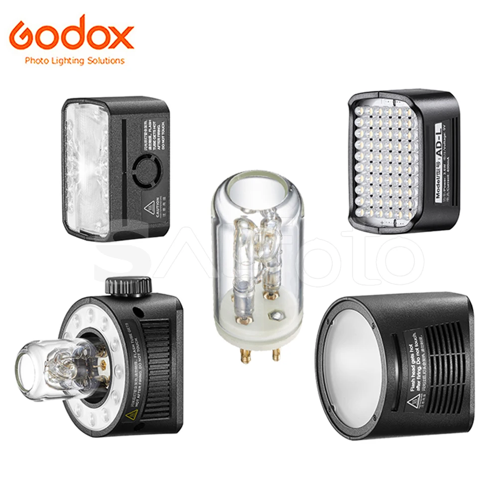 Godox AD200ProII 200Ws Spare Flash Tube/H200II Fresnel Head /H200JII Bare Bulb Flash Head /H200R Round Flash Head /AD-L Led Head