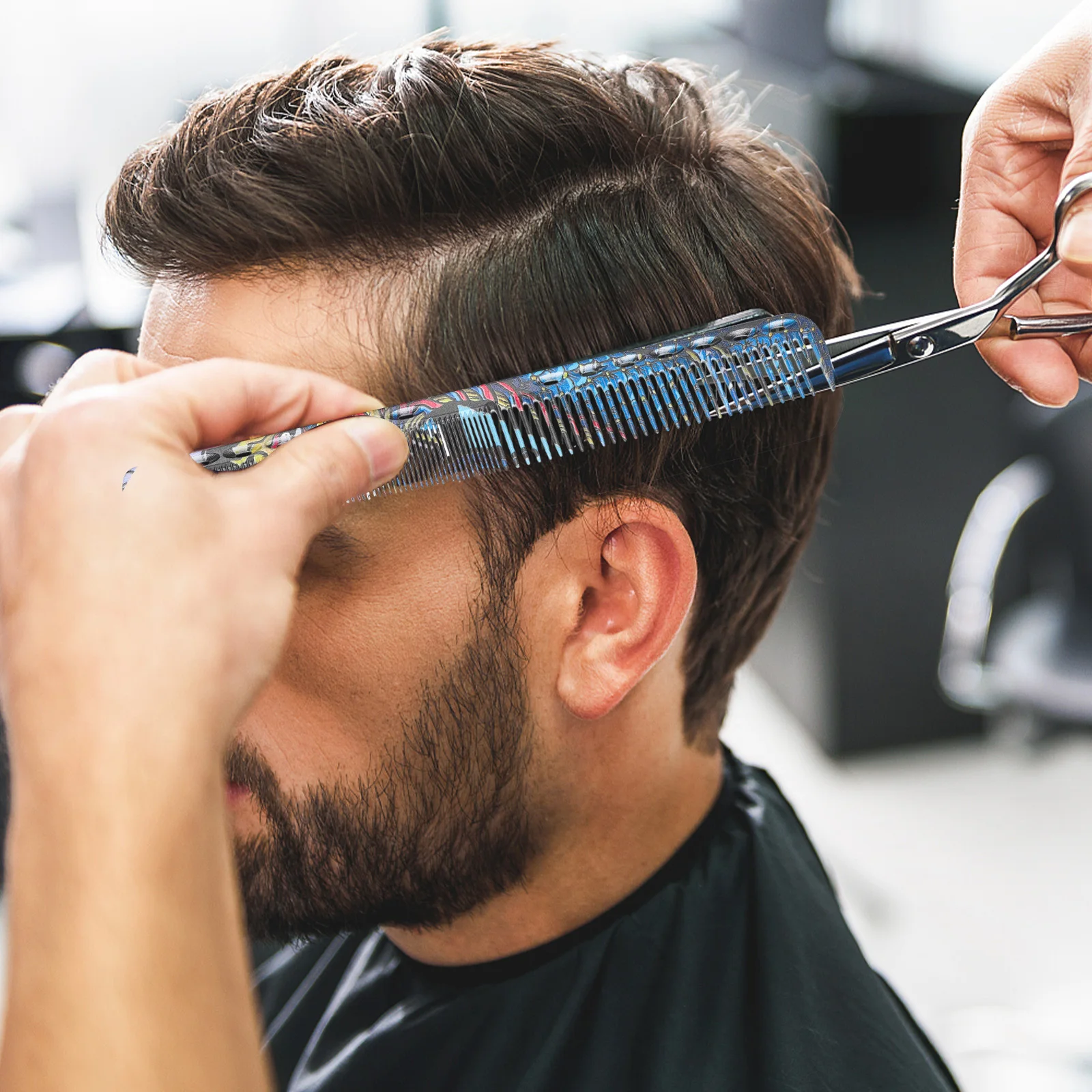 

Hair Comb for Men Haircut Barber Hairstyle Massage Brush ABS Material Durable Use Suitable Length Humanized Teeth Design Styling