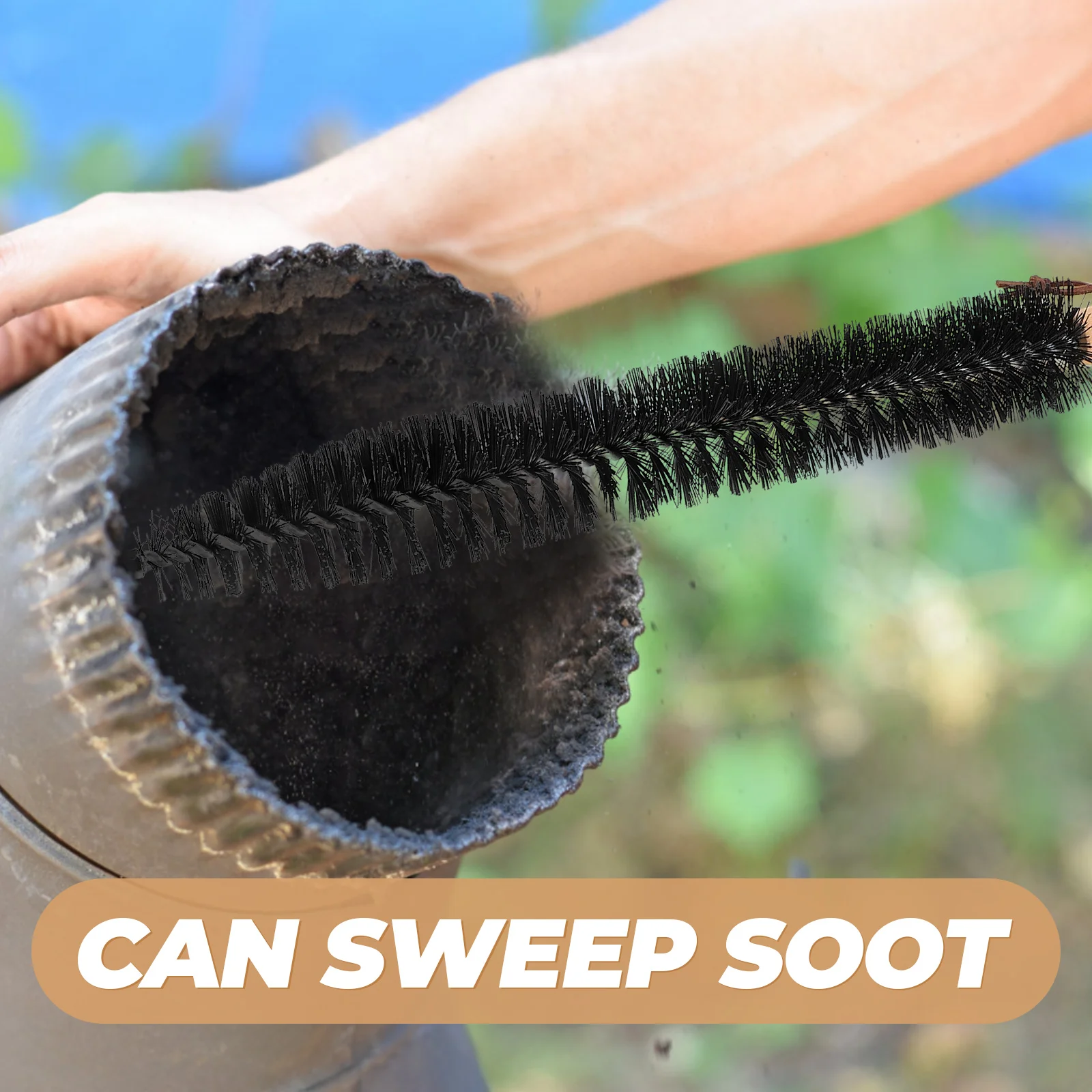 

Chimney Cleaning Brush Multi Function Pipe Dryer Duct Kitchen Black Lint Sweeping Vent Tools Supplies Sturdy Nylon Fireplace